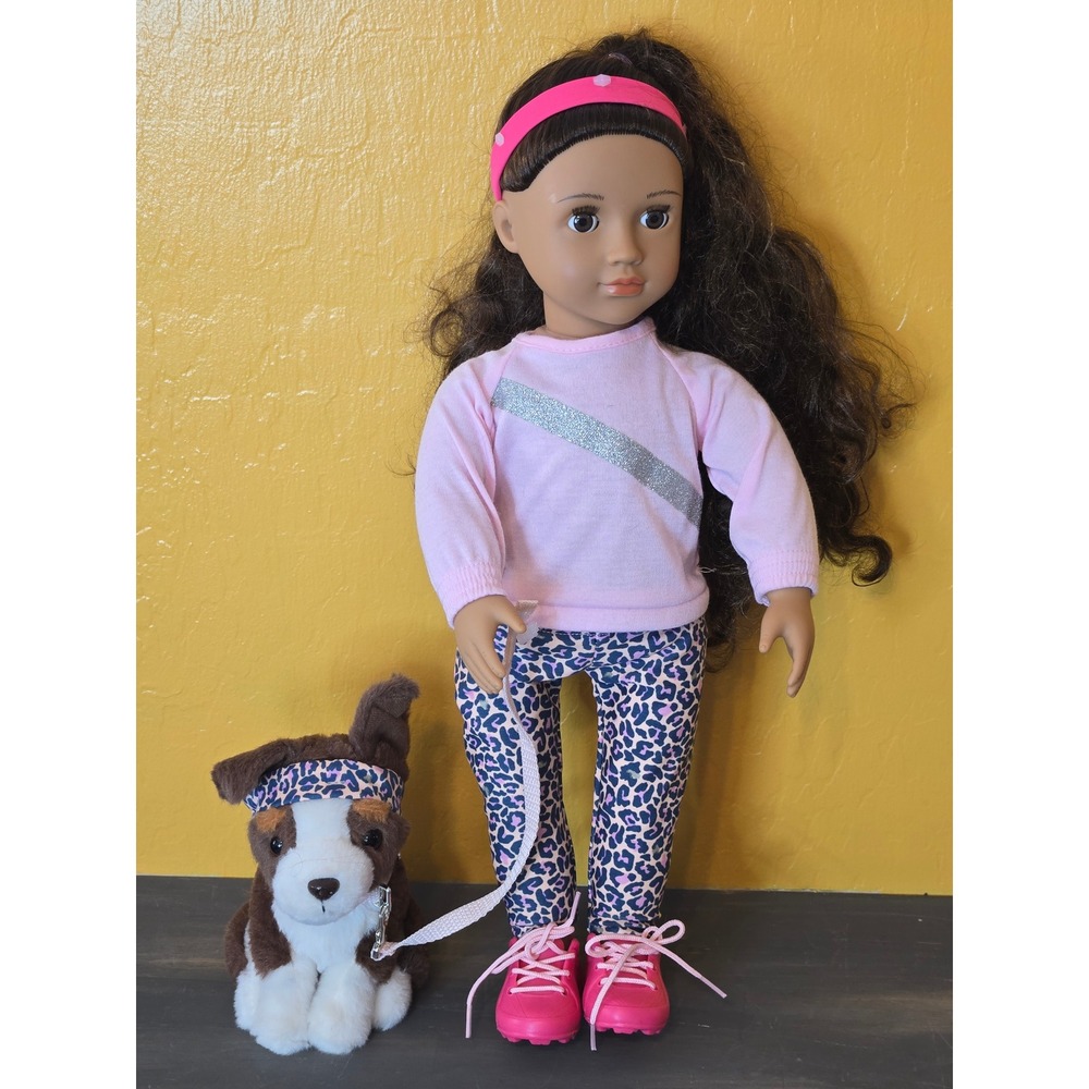 Our Generation - Natalia & Nillie 18" Doll & Pet - 6" Border Collie Dog Plush